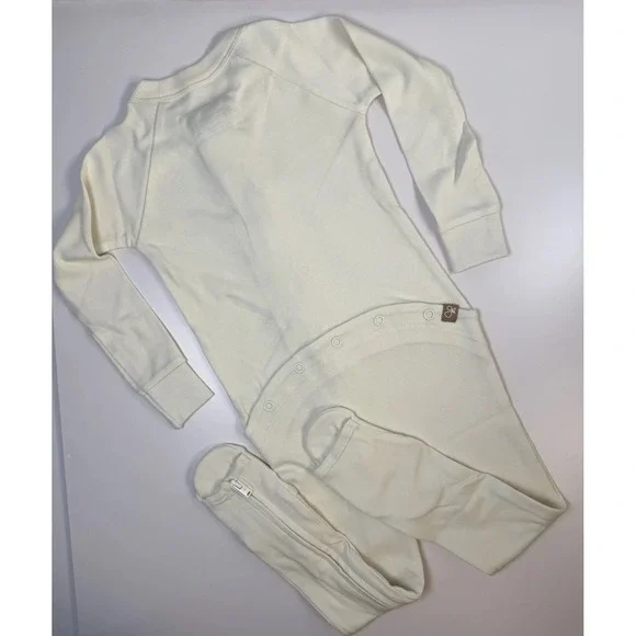 Goumi Kids 6-9 M Grow‎ With You Footie + Snug Fit Organic Cotton-Cloud NWT - Picture 2 of 3